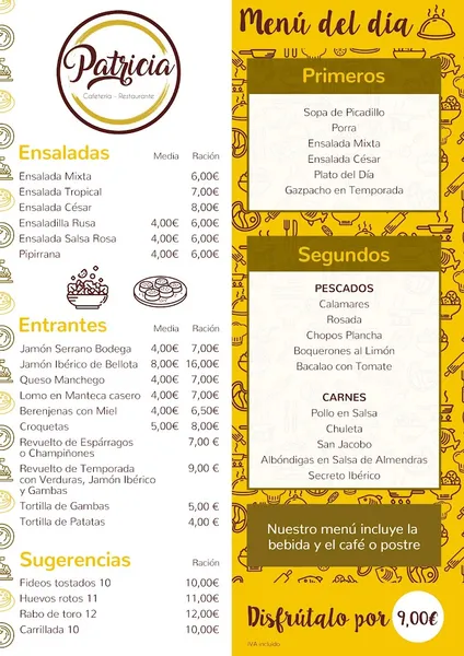 menu 0 of Cafetería Patricia