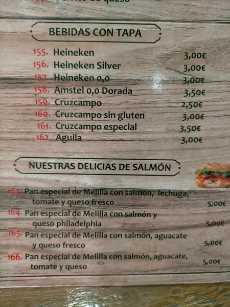 menu 1 of Cafetería Brisamar