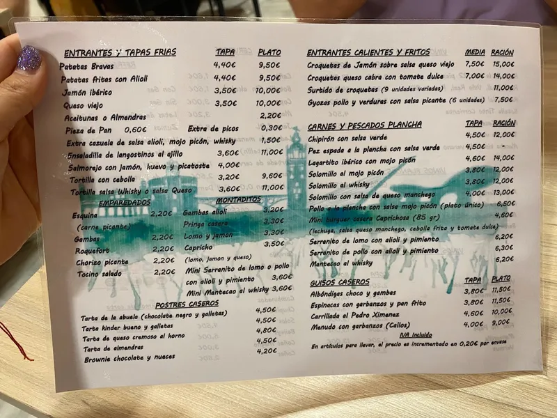 menu 1 of En La Espero Te Esquina