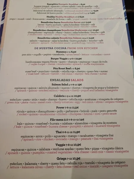 menu 0 of FILO Colón