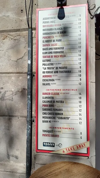 menu 1 of Sagàs Pagesos i Cuiners