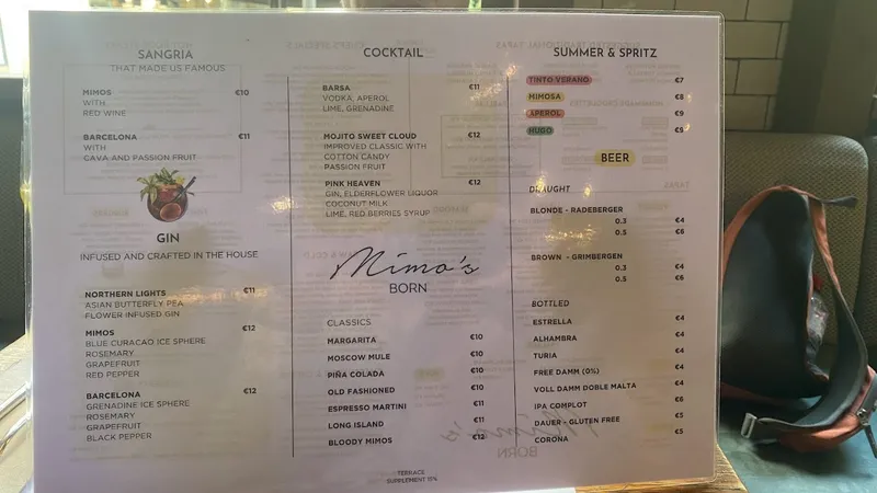 menu 0 of Mimo's Born