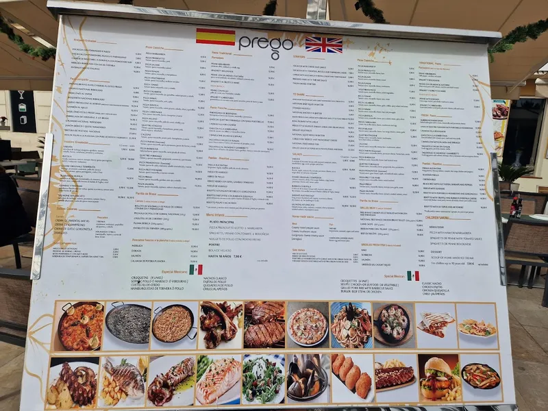 menu 0 of Prego