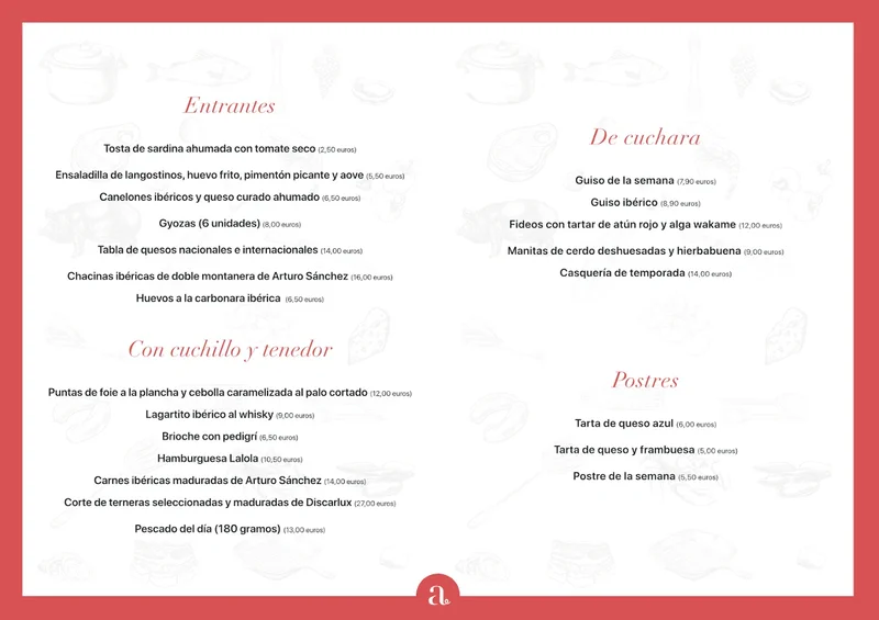 menu 1 of Lalola de Javi Abascal
