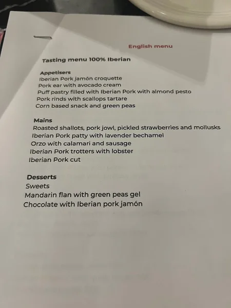 menu 2 of Lalola de Javi Abascal