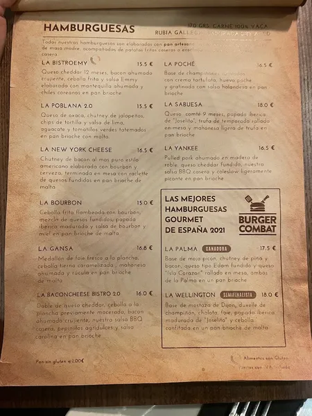 menu 1 of La Bistroteca