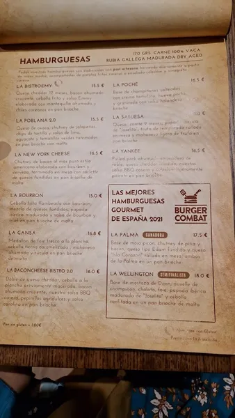menu 2 of La Bistroteca