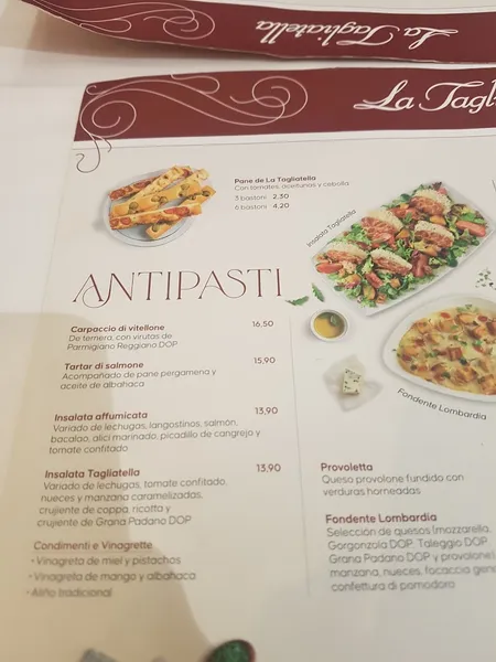menu 0 of Restaurante La Tagliatella