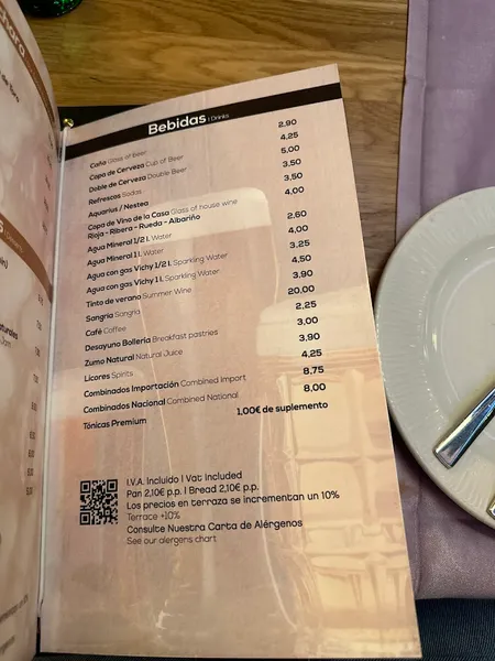 menu 2 of Restaurante La Divina de Goya