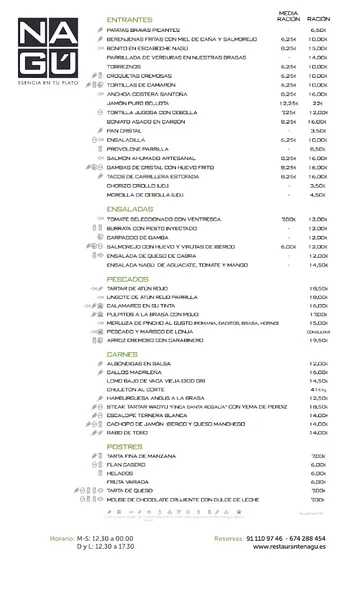 menu 0 of NAGÚ Restaurante