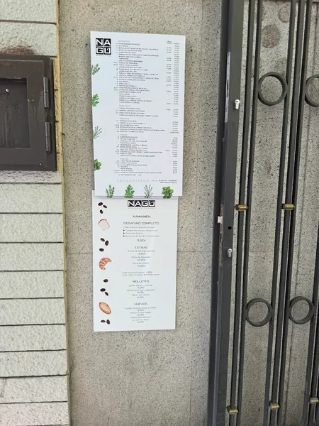 menu 2 of NAGÚ Restaurante