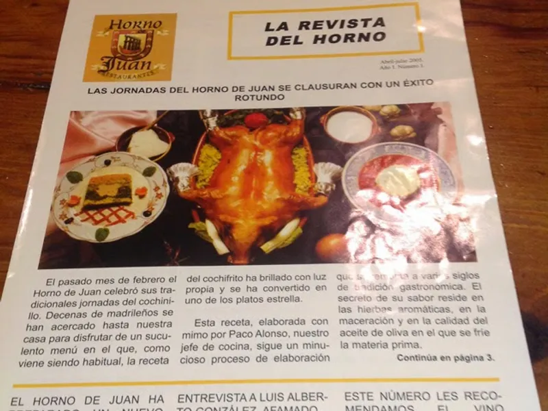 menu 2 of Horno de Juan