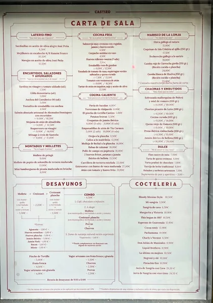 menu 0 of Castizo Alcalá-Goya