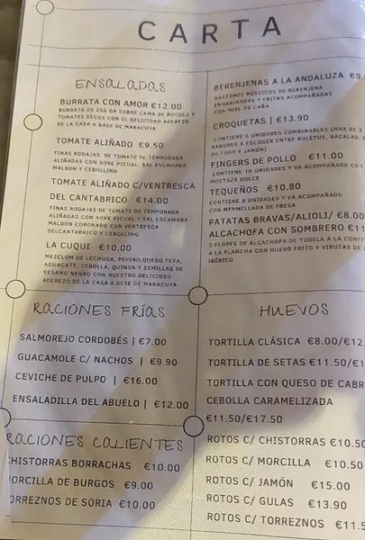 menu 0 of Pan y huevo Restaurante