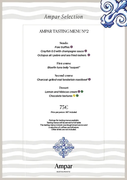 menu 2 of Restaurante Ampar - Valencia