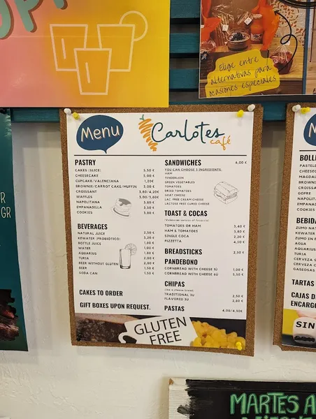 menu 1 of Carlotes Café - Gluten Free