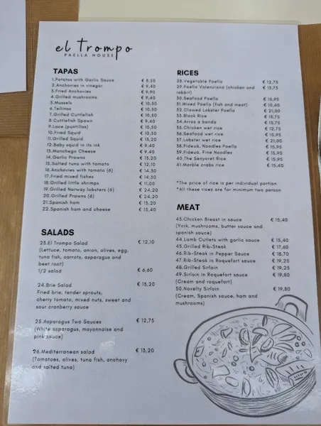 menu 2 of El Trompo