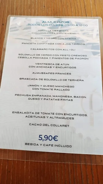 menu 1 of Portolito Playa