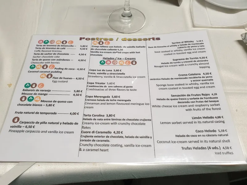 menu 1 of Restaurante Luz de Luna