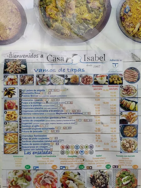 menu 0 of Restaurante Casa Isabel