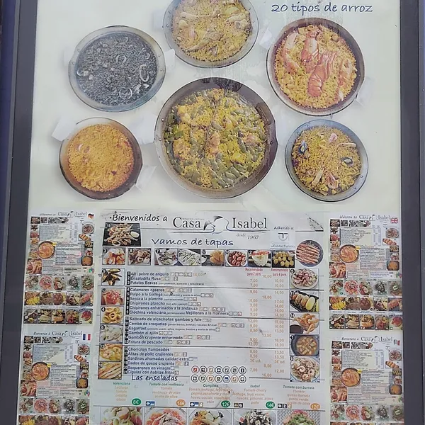 menu 1 of Restaurante Casa Isabel