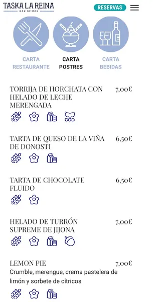 menu 2 of Taska La Reina