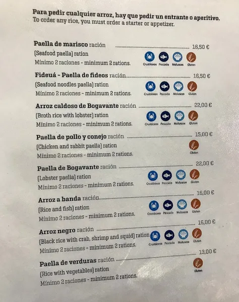 menu 0 of La Trucha