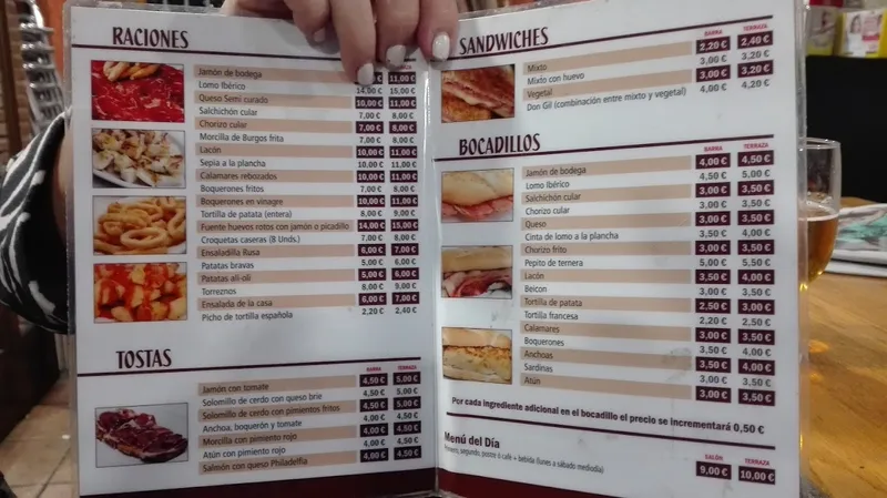 menu 0 of Bar Restaurante Don Gil