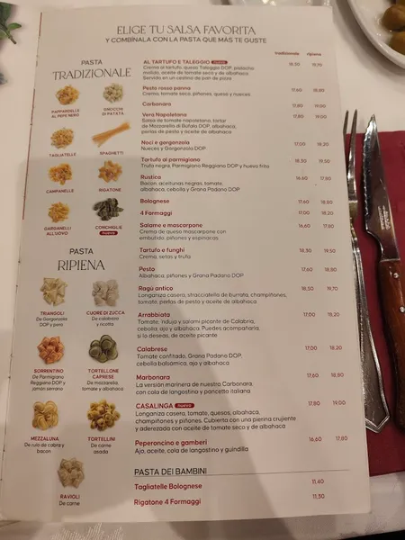 menu 1 of Restaurante La Tagliatella | C/ Don Jaime, Zaragoza