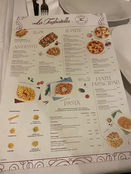 menu 0 of La Tagliatella Senza Glutine (Sin Gluten), Zaragoza