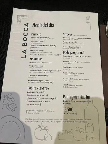 menu 0 of La Bocca - Mediterranean Deli