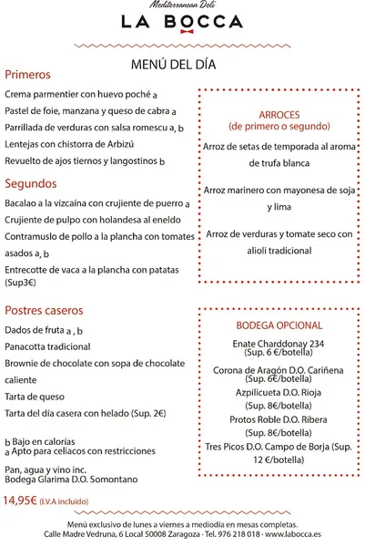 menu 1 of La Bocca - Mediterranean Deli