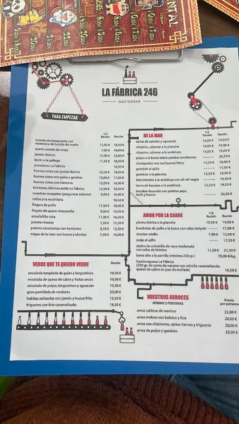 menu 0 of La Fábrica 246