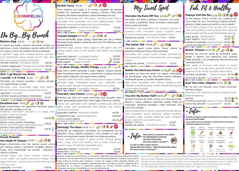 menu 2 of Eixampeling Brunch Café