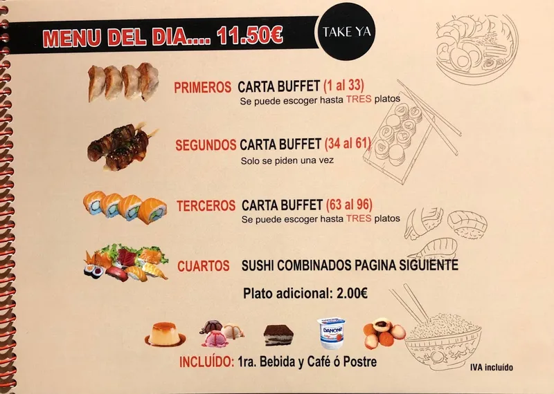 menu 1 of Take Ya