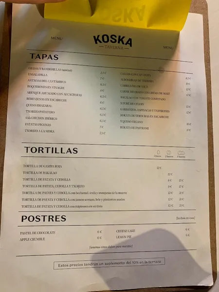 menu 0 of Koska Taverna