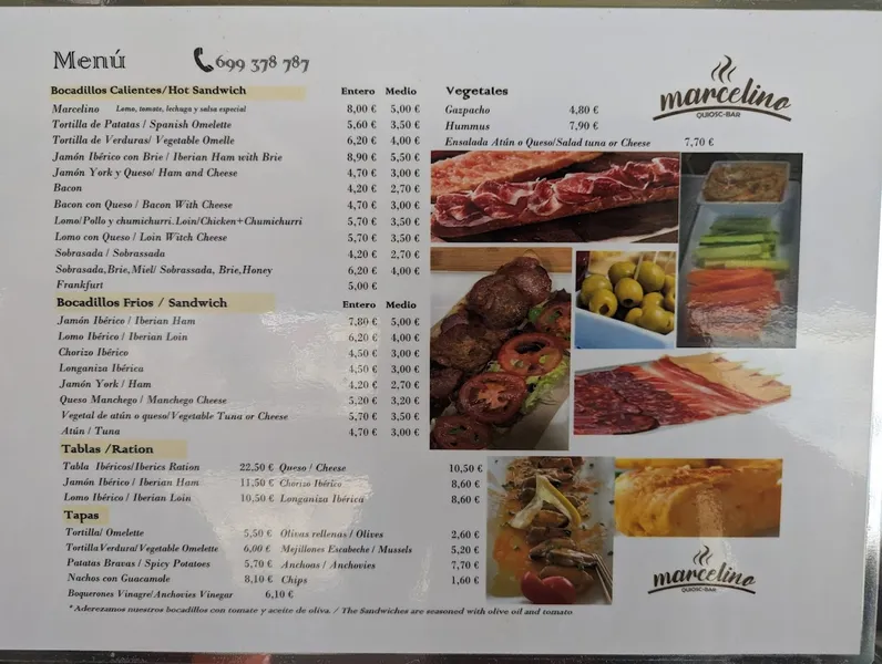 menu 0 of Bar Marcelino