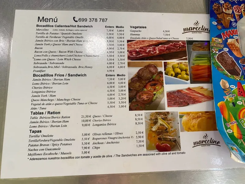 menu 1 of Bar Marcelino