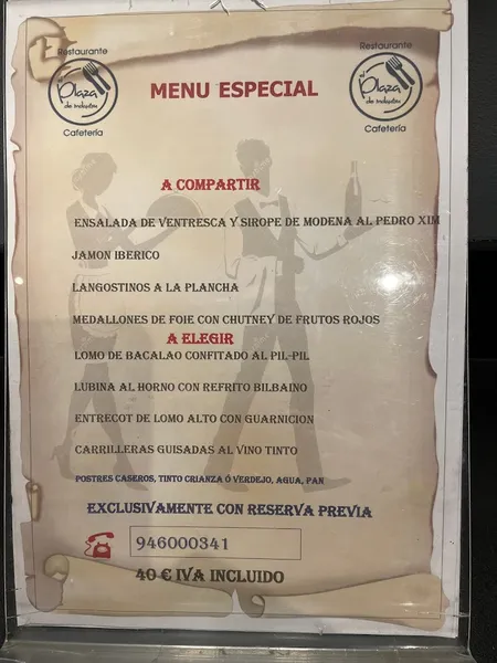 menu 0 of El plaza de indautxu