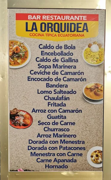 menu 0 of Bar Restaurante Ecuatoriano La Orquídea