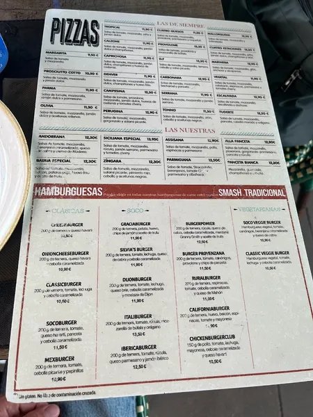 menu 2 of SOCO Poblenou