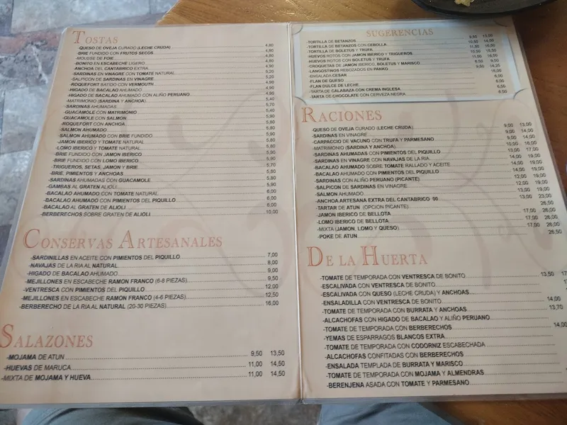 menu 1 of El Enfriador