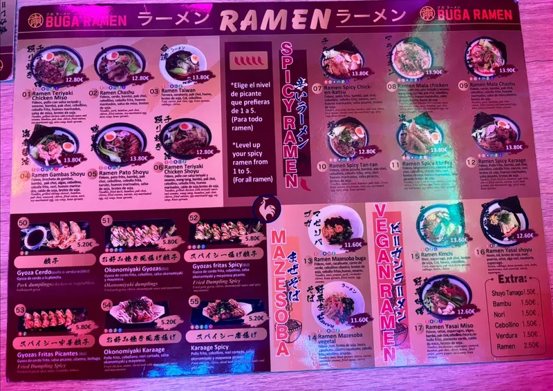 menu 1 of Buga Ramen A Coruña