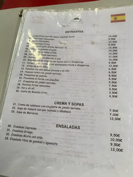 menu 2 of Restaurante & Bar Marcelo´s