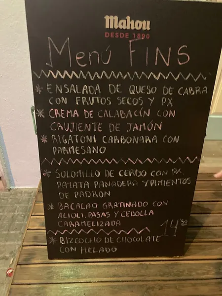 menu 0 of Fins Tapas & Cocktails