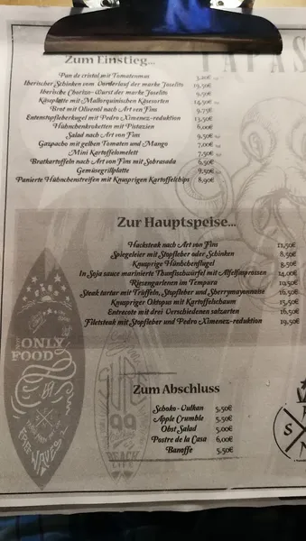 menu 2 of Fins Tapas & Cocktails