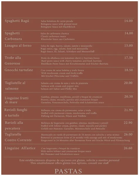 menu 2 of Contro Corrente - Eccellenza Italiana