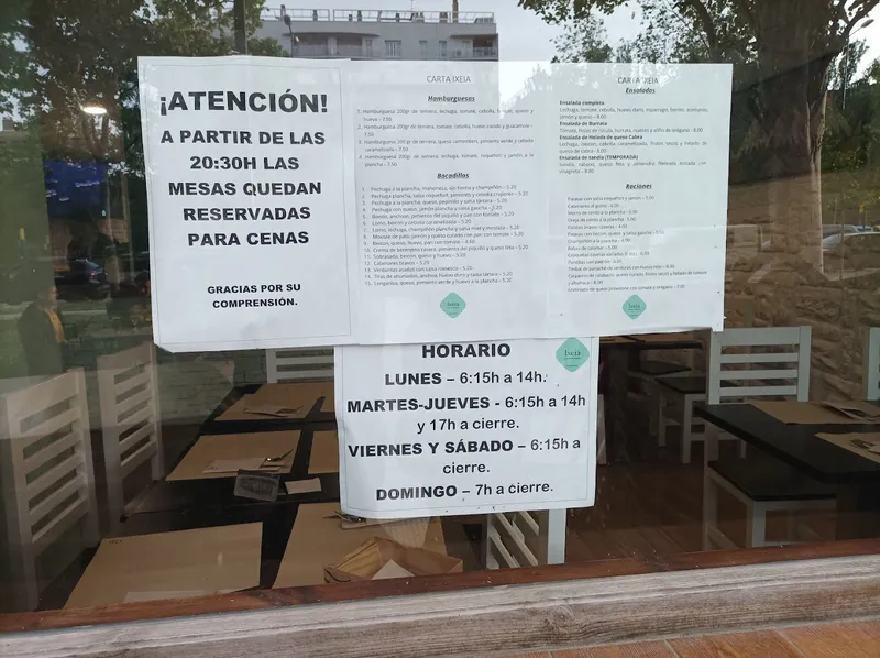 menu 0 of Ixeia Cafetería & Bocatería