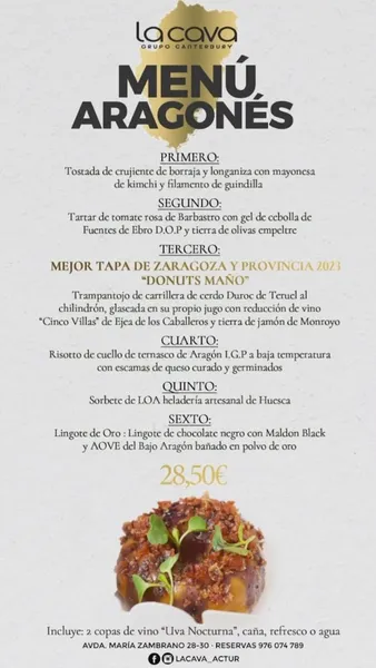 menu 1 of Bar La Cava