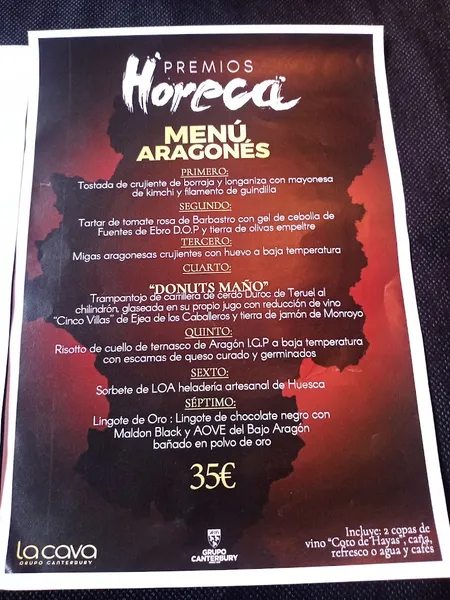 menu 2 of Bar La Cava